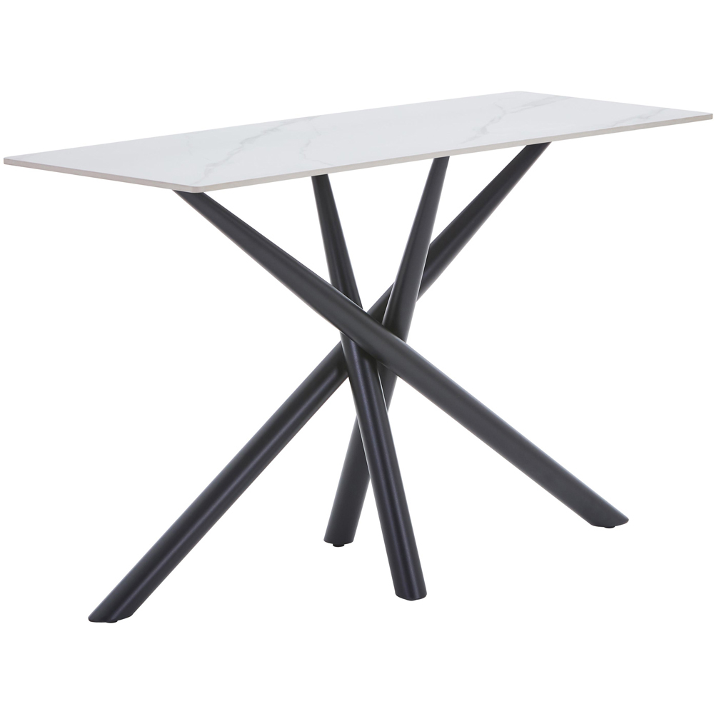 wilko Arlo White Wood Grain Ceramic Console Table Image 2
