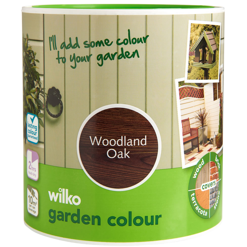 Wilko Garden Colour Woodland Oak Wood Paint 1L Image 2