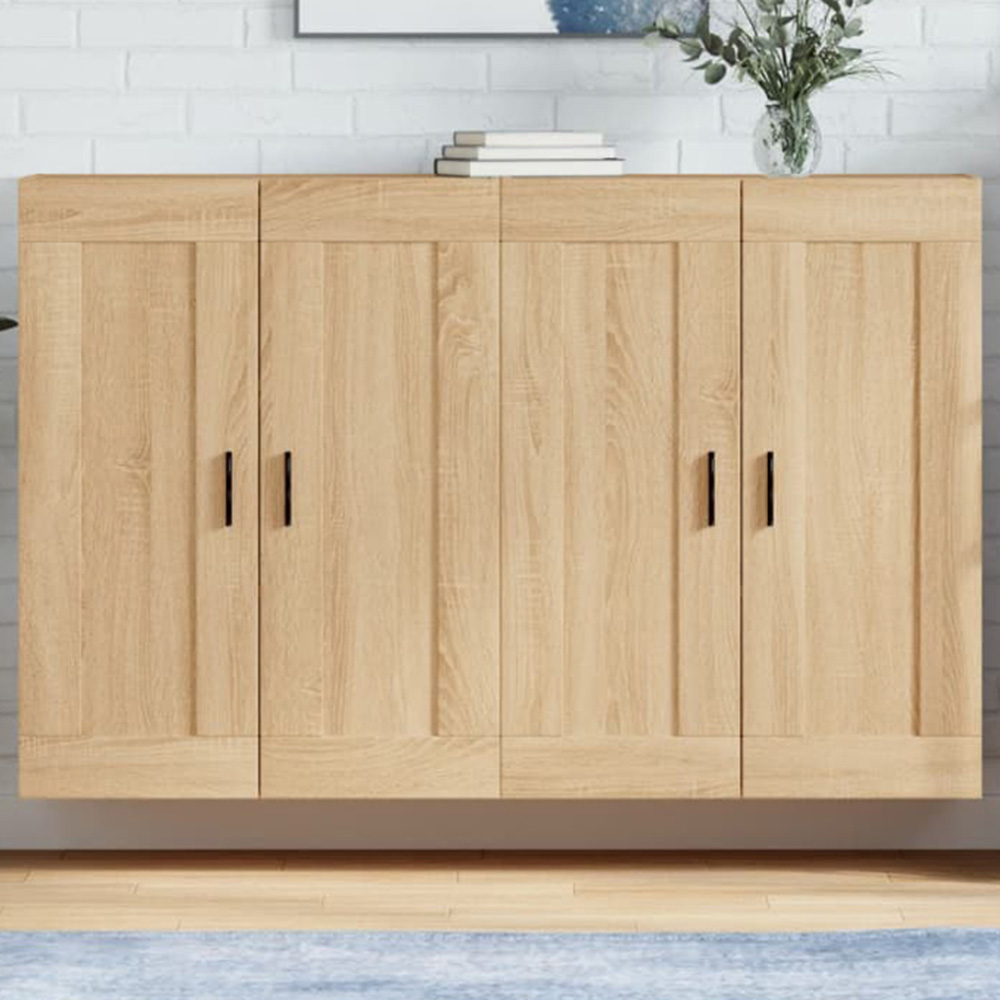 vidaXL 2 Door Sonoma Oak Wall Mounted Cabinet Set of 2 Image 1