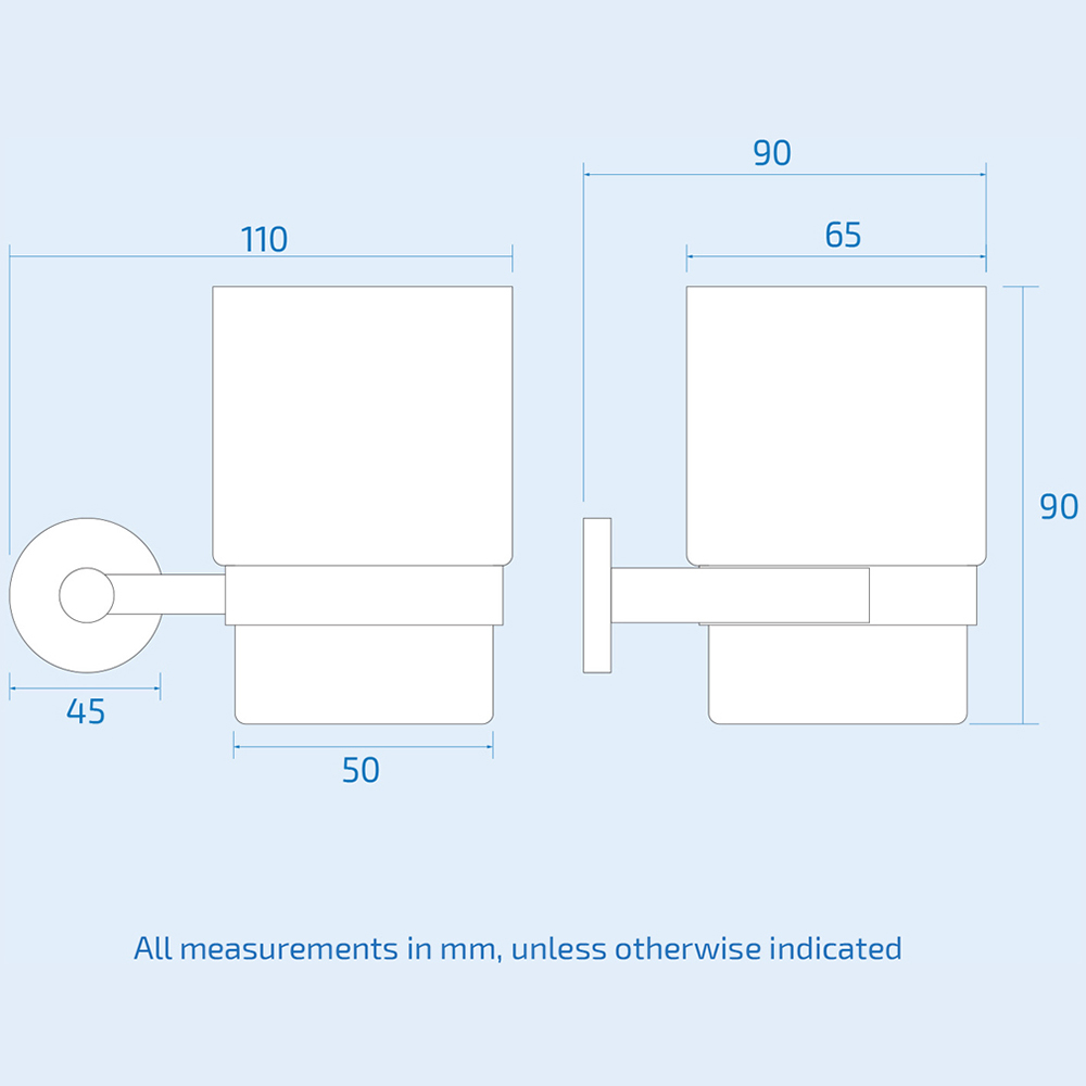 Nes Home Chrome Round Glass Tumbler with Holder Image 3