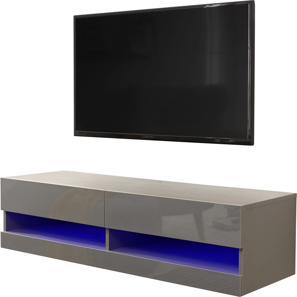 GFW Galicia Grey Small Wall TV Unit with LED Image 2