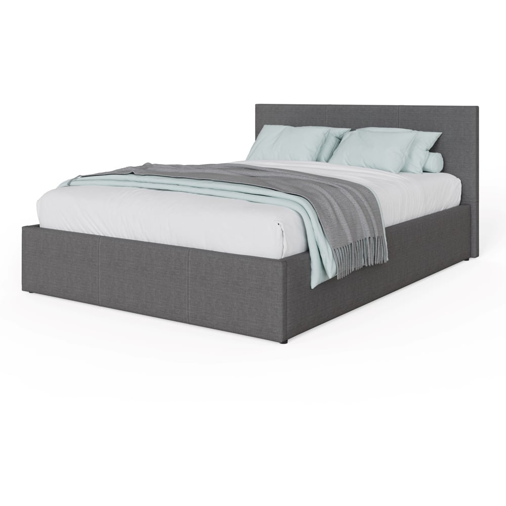 GFW Double Grey End Lift Ottoman Bed Image 2
