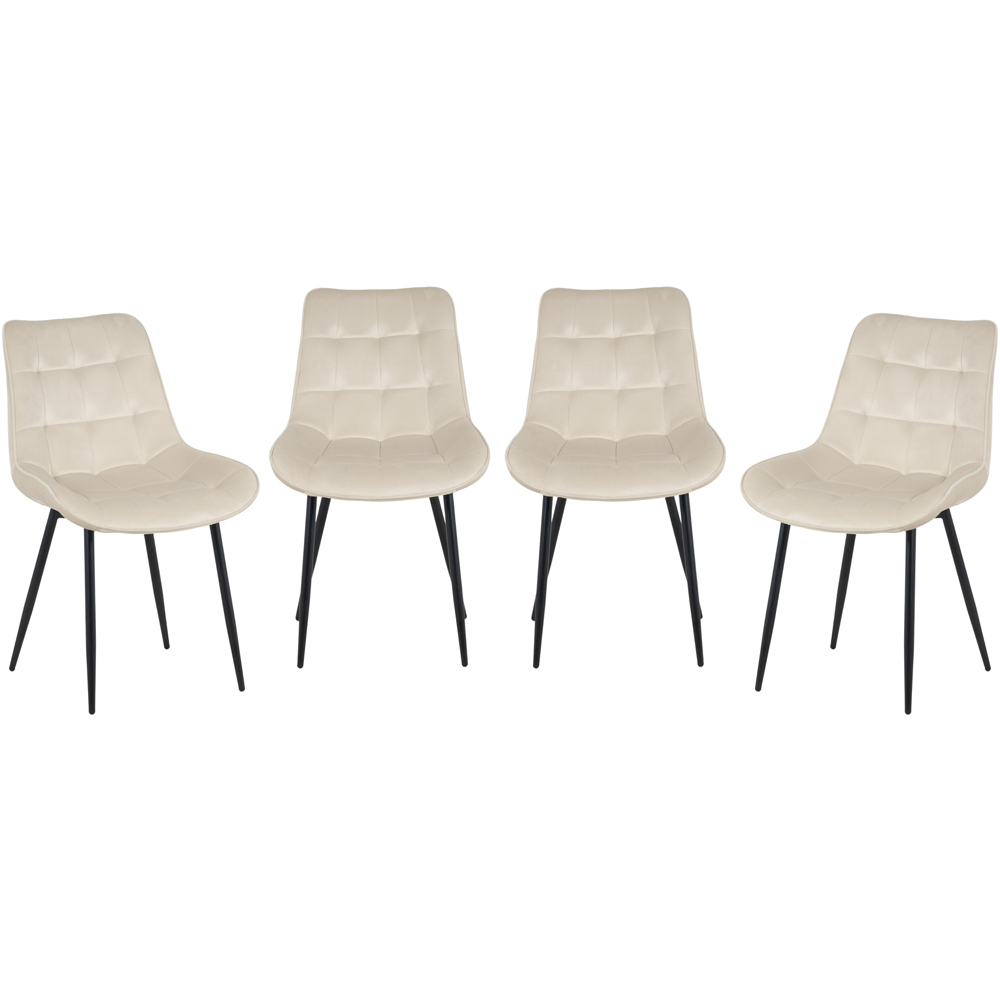Indoor Living Erica Set of 4 Beige Plush Velvet Dining Chairs Image 2