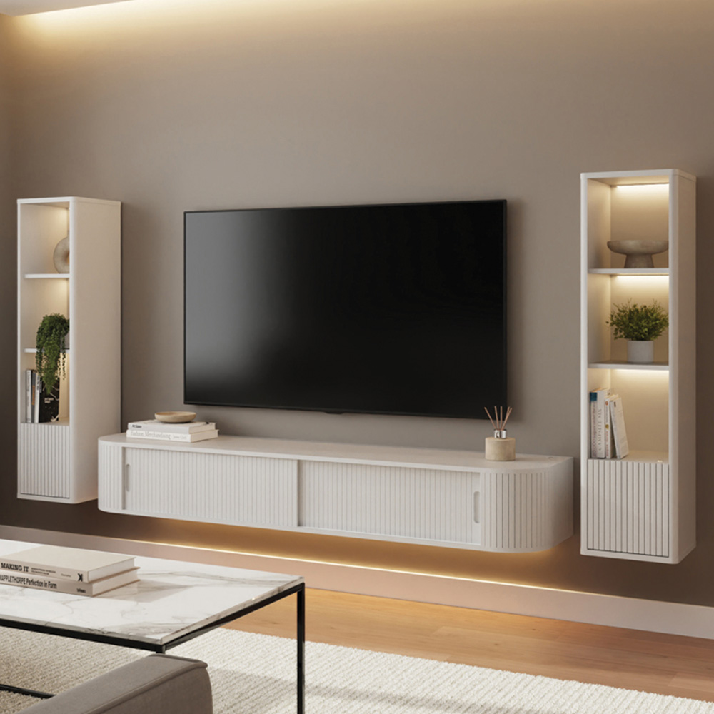 GFW Mateo White 3 Piece Living Room Furniture Set Image 1