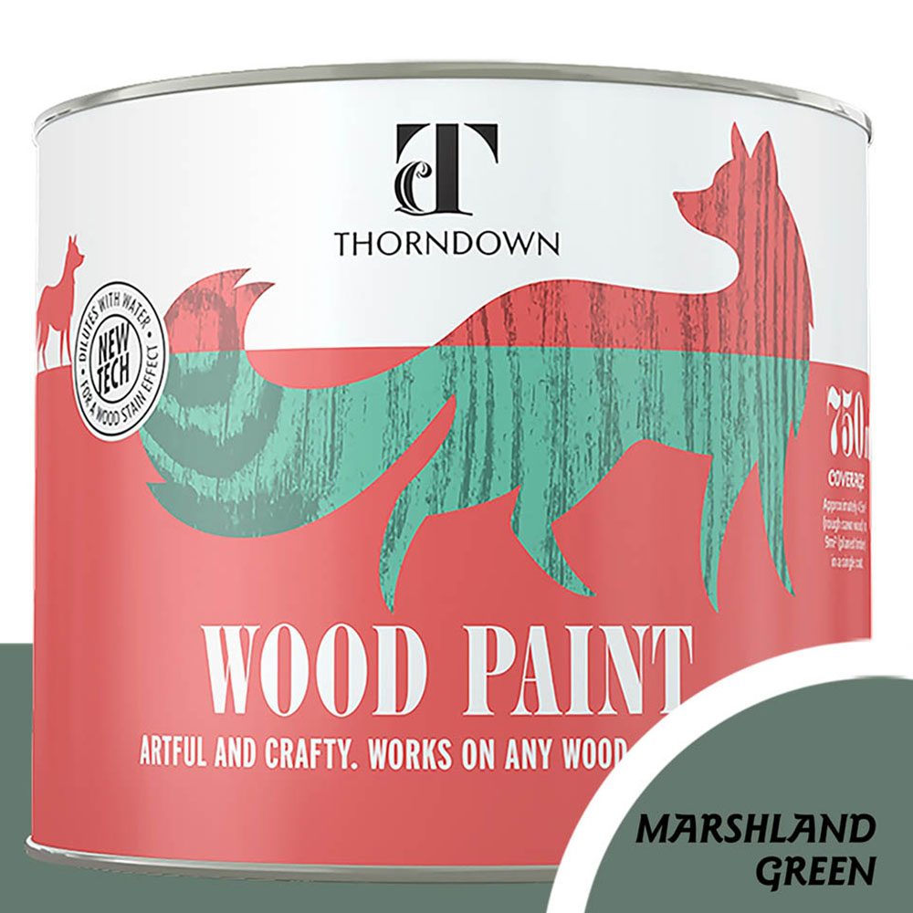 Thorndown Marshland Green Satin Wood Paint 750ml Image 3