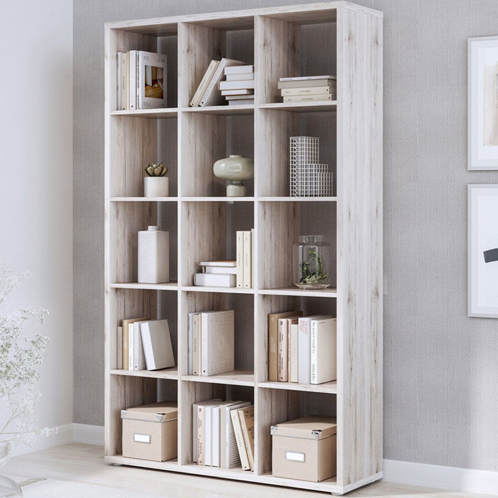 Florence Mauro Multi Shelf Sand Oak Bookshelf Image 1
