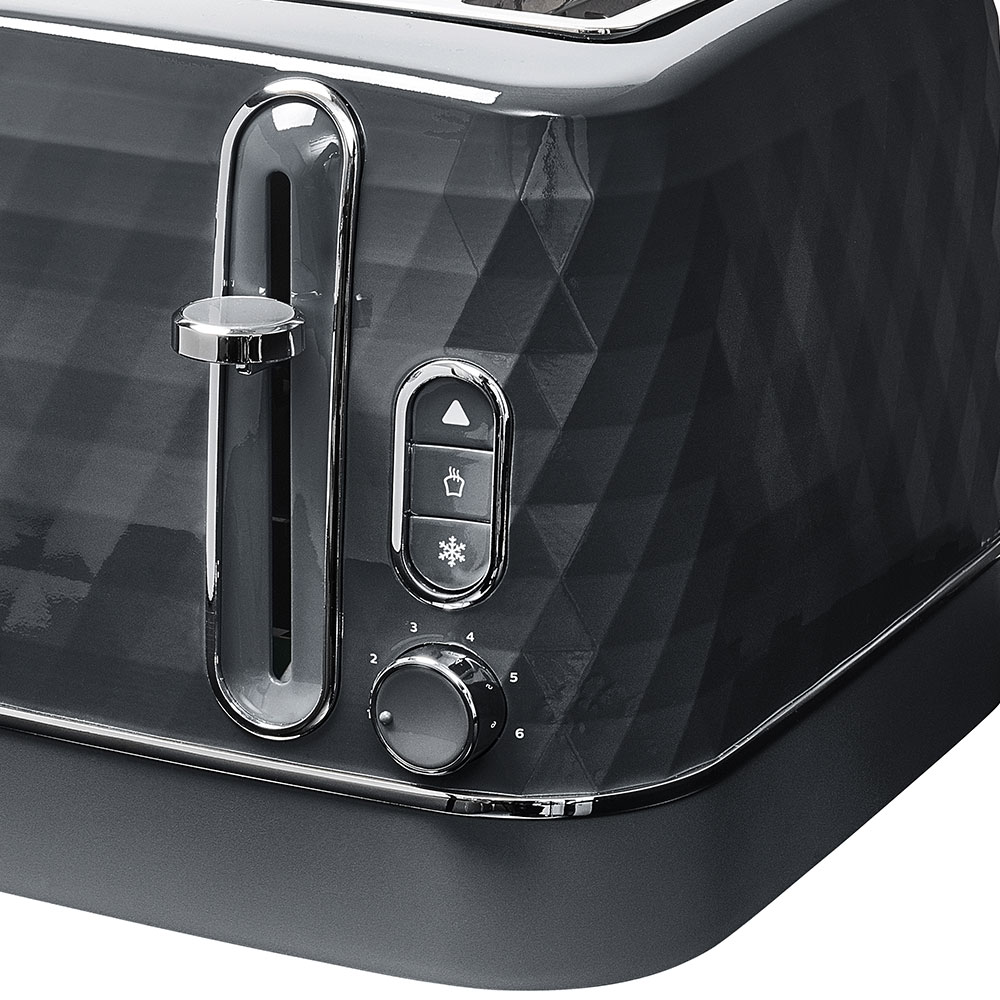 Wilko Dark Grey Diamond Toaster   Image 5