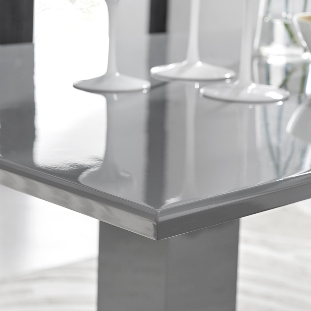 Furniturebox Molini Kensington 6 Seater Dining Set Grey Gloss and Chrome Image 5