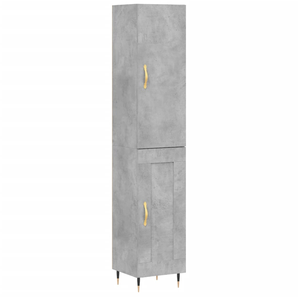 vidaXL 2 Door Concrete Grey Highboard Image 2