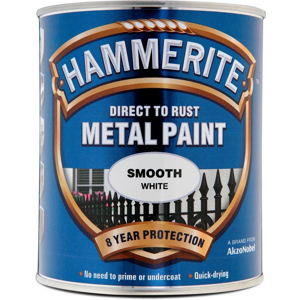 Hammerite Direct to Rust White Smooth Metal Paint 750ml Image 2