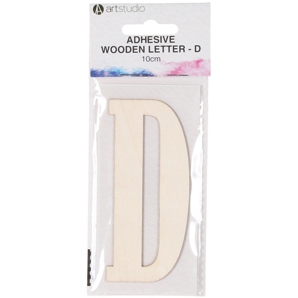 Art Studio Adhesive Wooden Letter - D Image