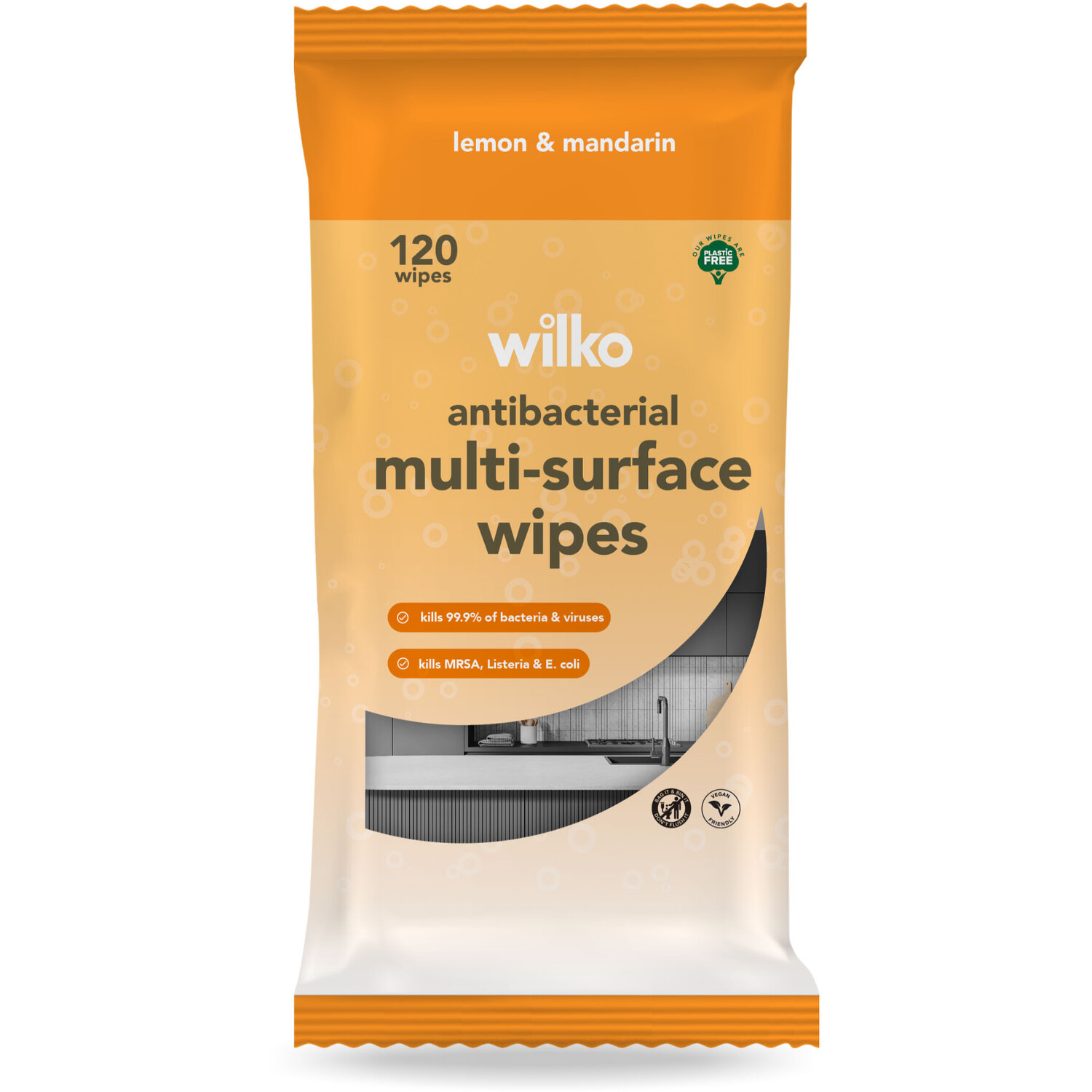 Pack of 120 Antibacterial Wipes Image 1