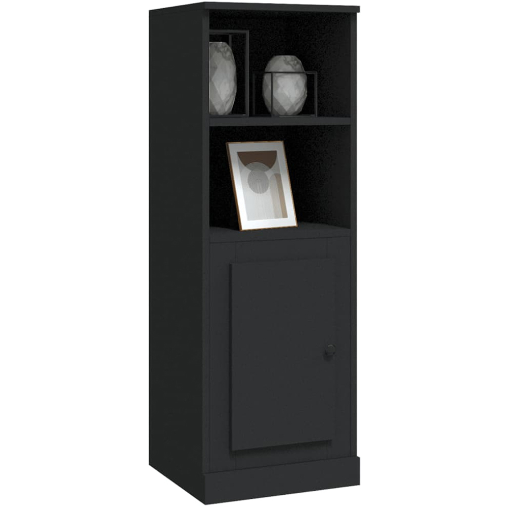 vidaXL 2 Door 2 Open Shelf Black Highboard Image 4