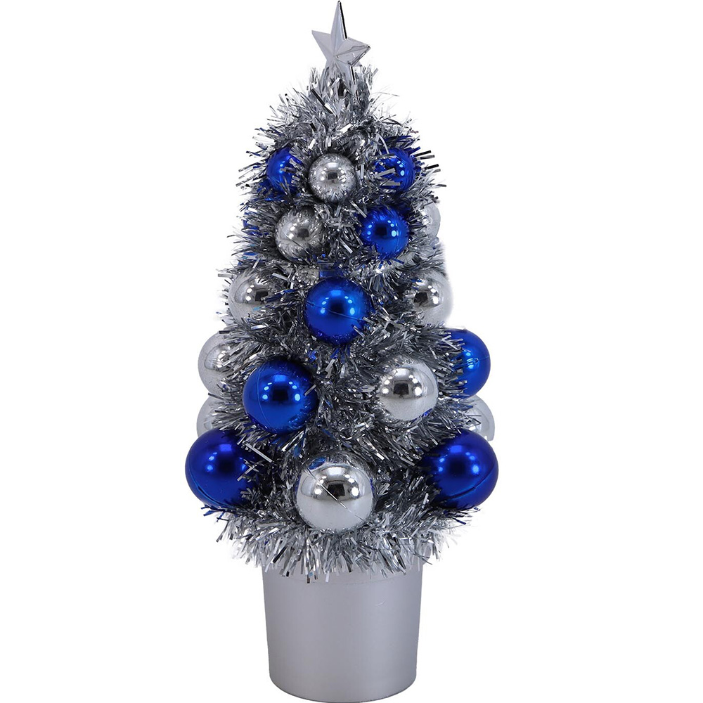 Single Tinsel Table Top Bauble Christmas Tree Decoration in Assorted styles Image 2