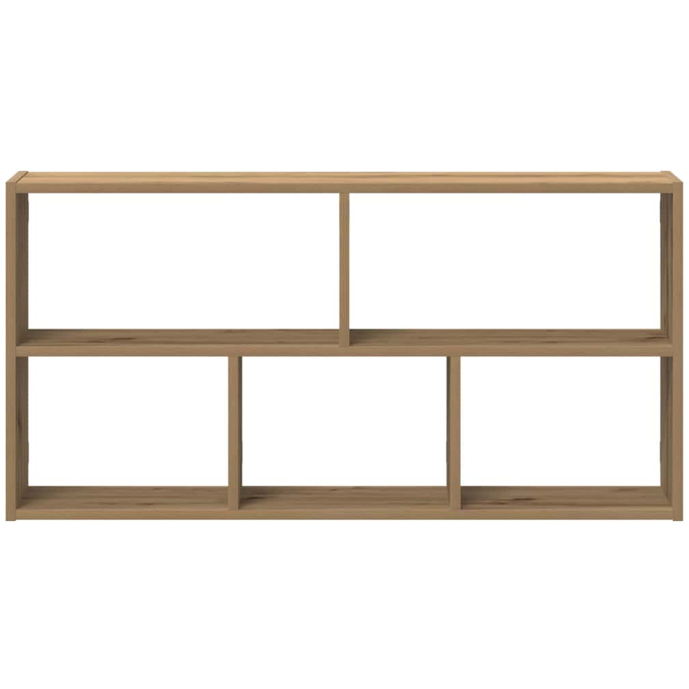 vidaXL 5 Shelf Artesian Oak Floating Wall Shelf Image 3