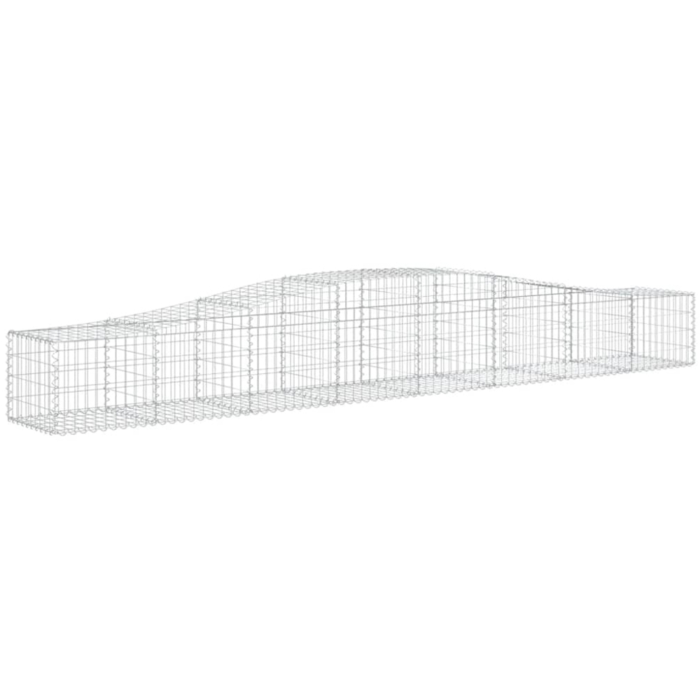 vidaXL Silver Galvanised Iron Arched Gabion Basket 400 x 50 x 40/60cm 20 Pack Image 1