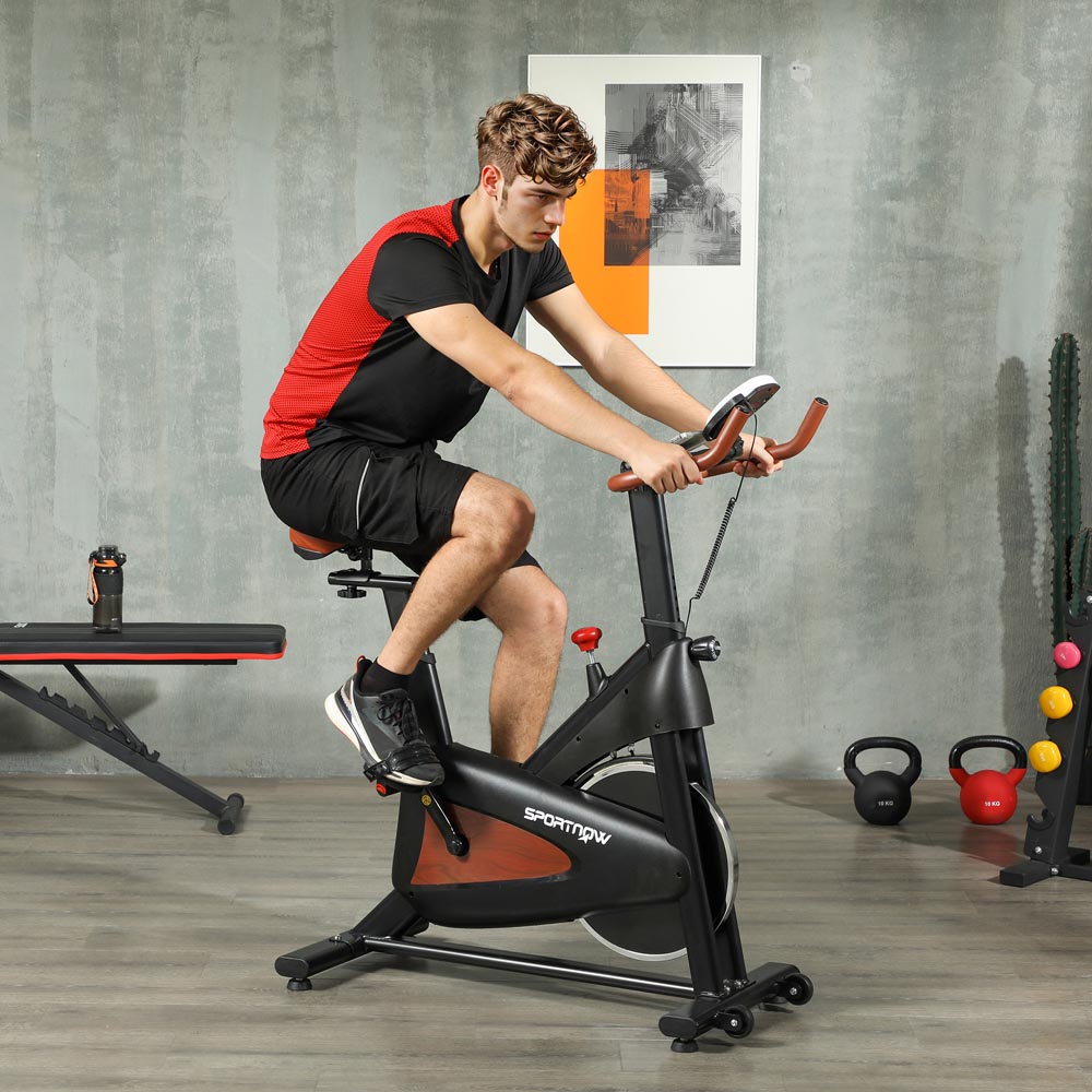 SPORTNOW Black Quiet Stationary Exercise Bike Image 2