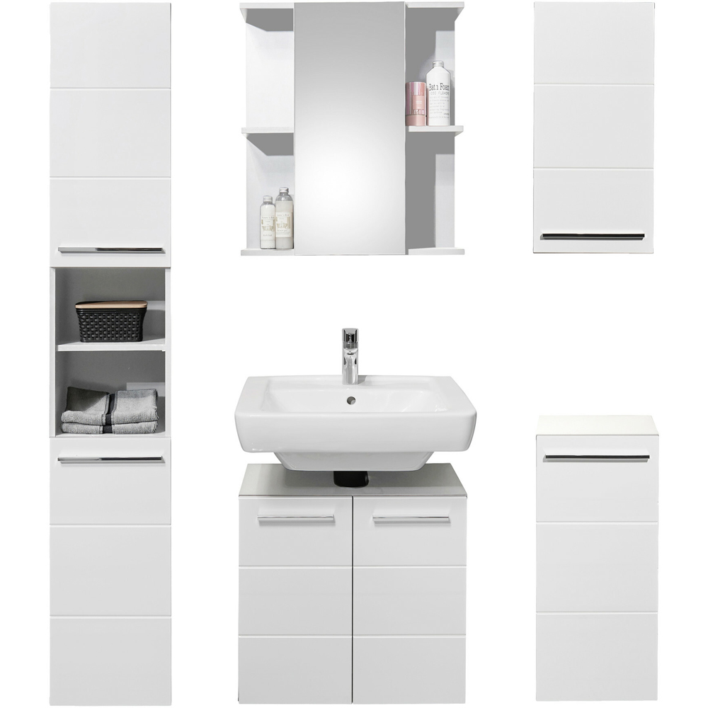 Julian Bowen Mandy Single Door White Mirrored Cabinet Image 4