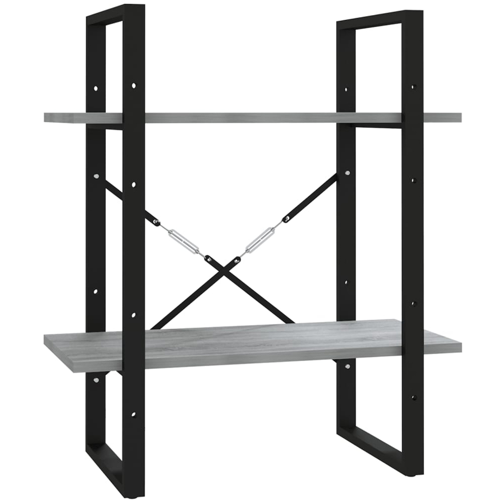 vidaXL 2 Shelf Brown Oak Bookcase Image 2