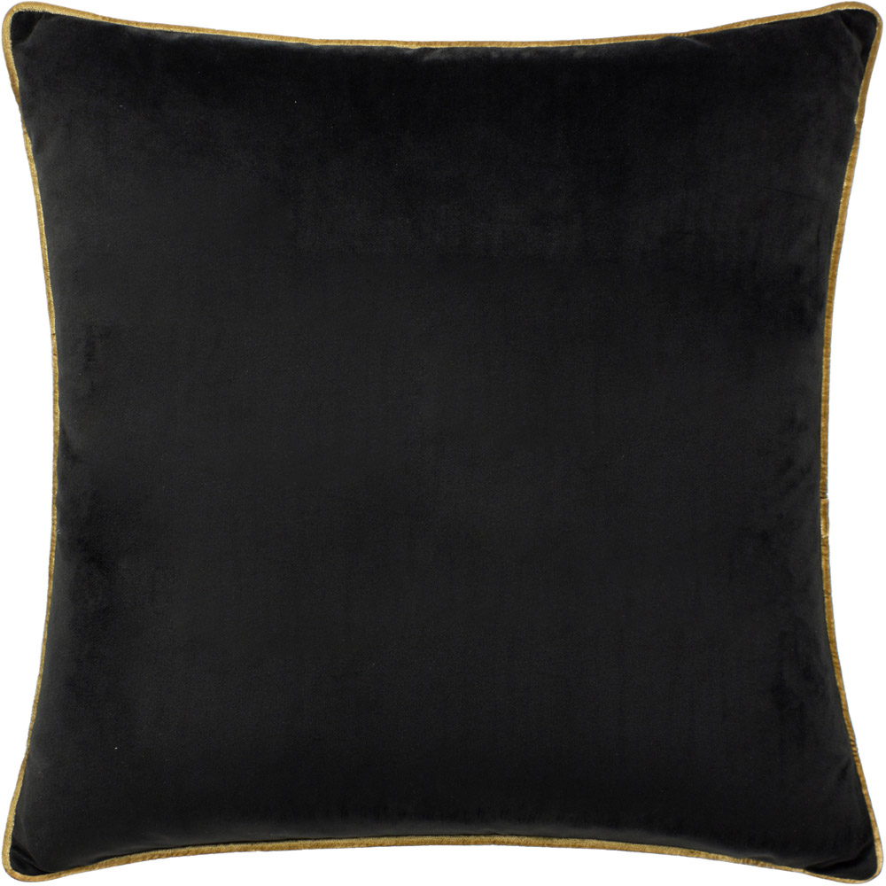 Furn Meridian Black and Gold Velvet Cushion 45 x 45cm Image 1