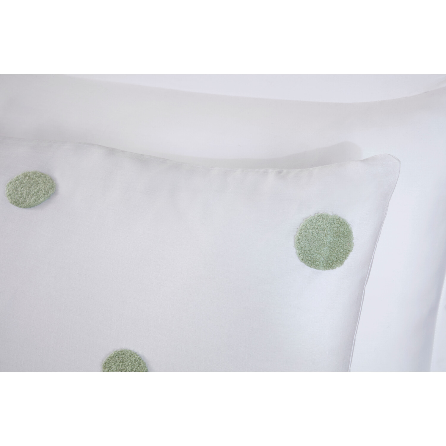 Maia Tufted Dot Duvet Cover and Pillowcase Set - Sage / King Image 2