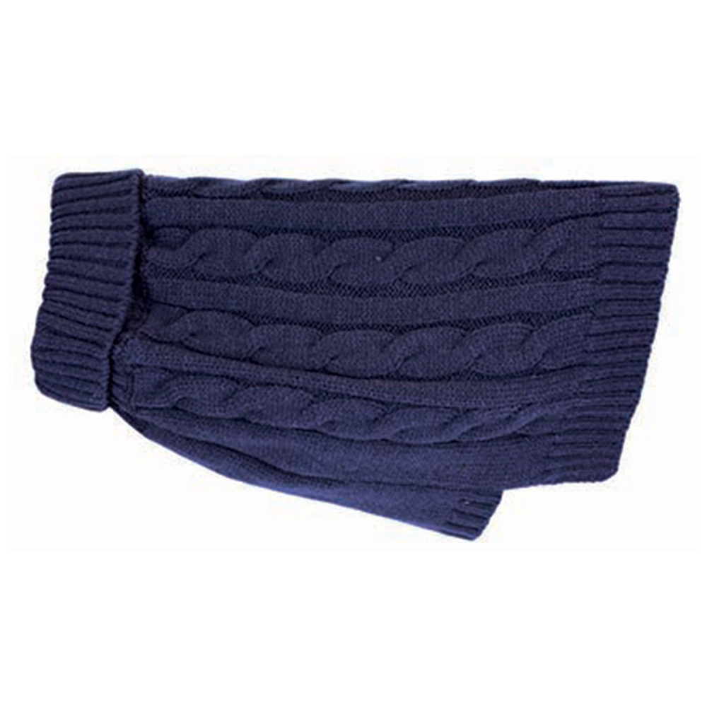 Happy Pets Large Charlton Cable Knit Midnight Blue Dog Jumper Image