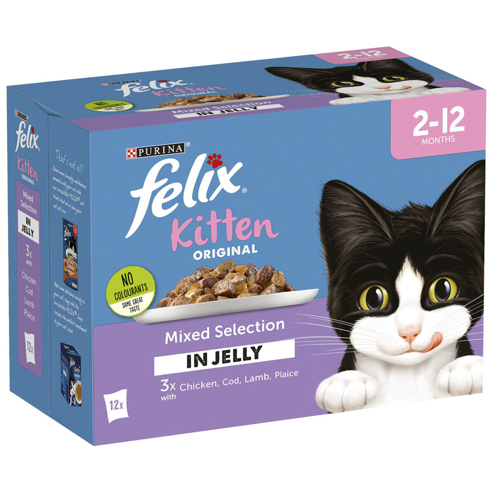 Felix Original Kitten Mixed Selection in Jelly Cat Food 12 x 100g Image 2