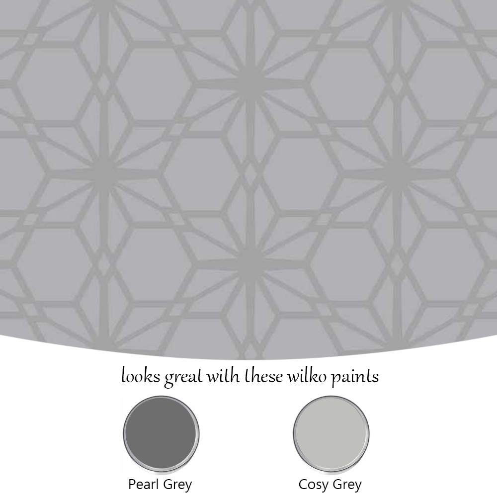 Wilko Star Flower Grey Wallpaper Image 4