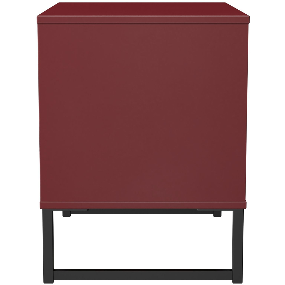 Crowndale Hong Kong 2 Drawer Red Matt Side Table Ready Assembled Image 4
