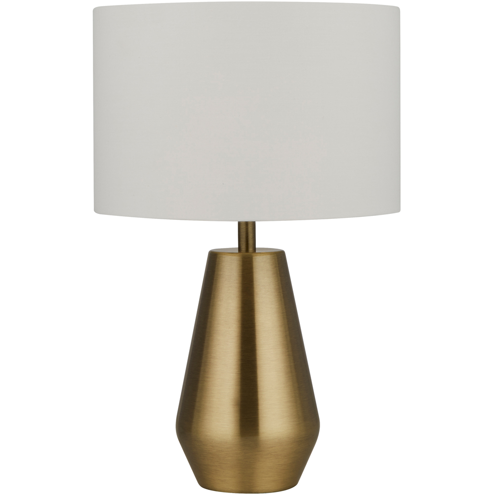 Lighting Collection Antique Brass Touch Table Lamp with Cream Shade 2 Pack Image 1