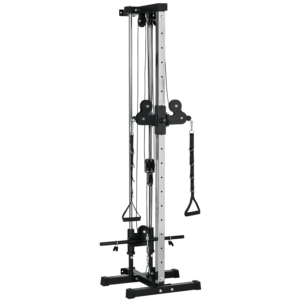SPORTNOW Wall Mount Cable Station with Adjustable Dual Pulleys Image 1