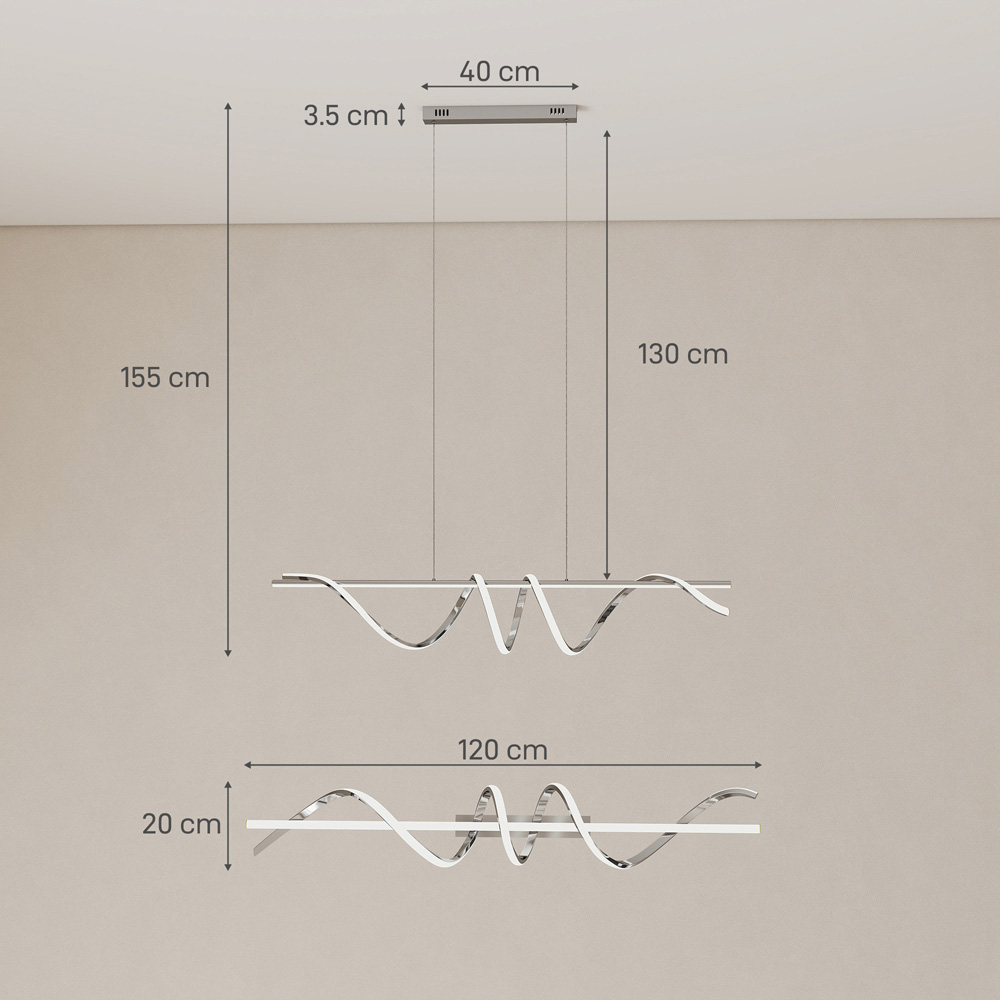 Portland Silver Tone LED Pendant Light Image 9