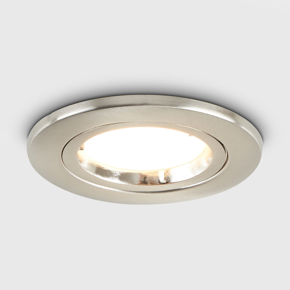 ValueLights Brushed Chrome Twist Warm White LED Ceiling Downlight 10 Pack Image 3