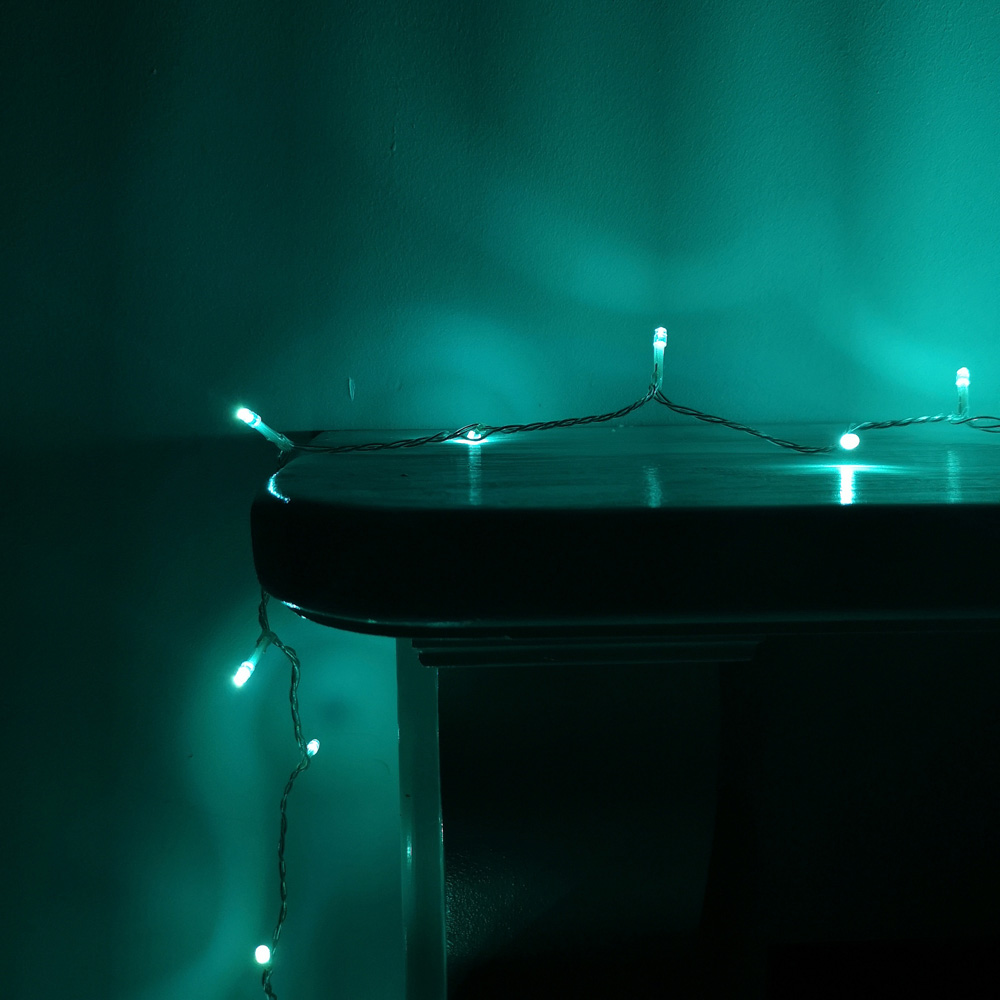 Premier SupaBrights 200 Turquoise LED Christmas String Light Image 2