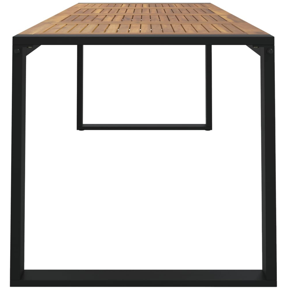 vidaXL Brown and Black Solid Wood Acacia Garden Table 200cm Image 4
