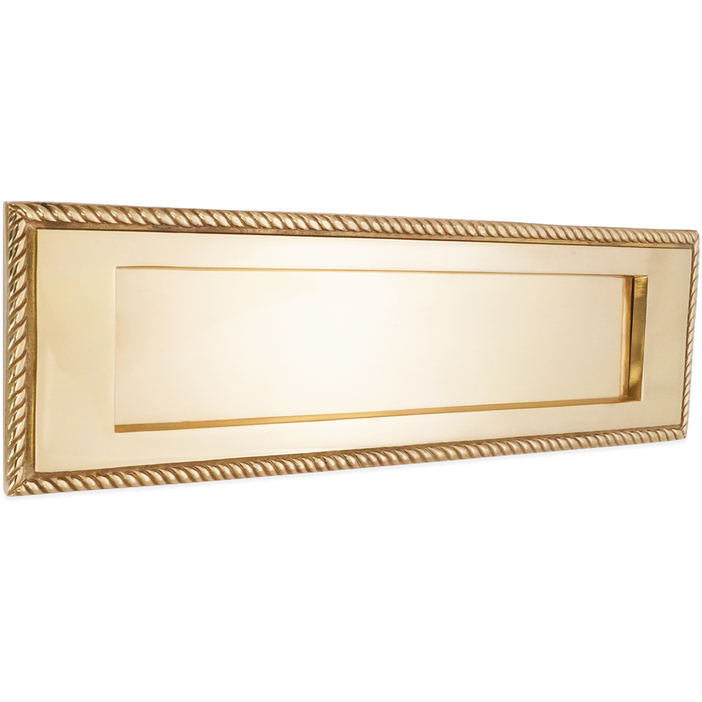 Spira Brass Georgian Polished Brass Letter Plate 250mm Image 1