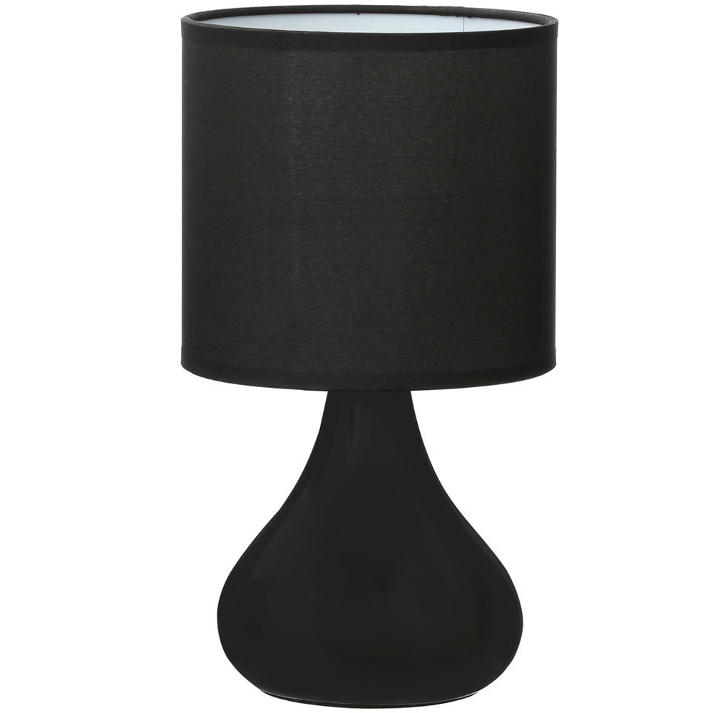 Premier Housewares Bulbus Black Ceramic Table Lamp Image 2
