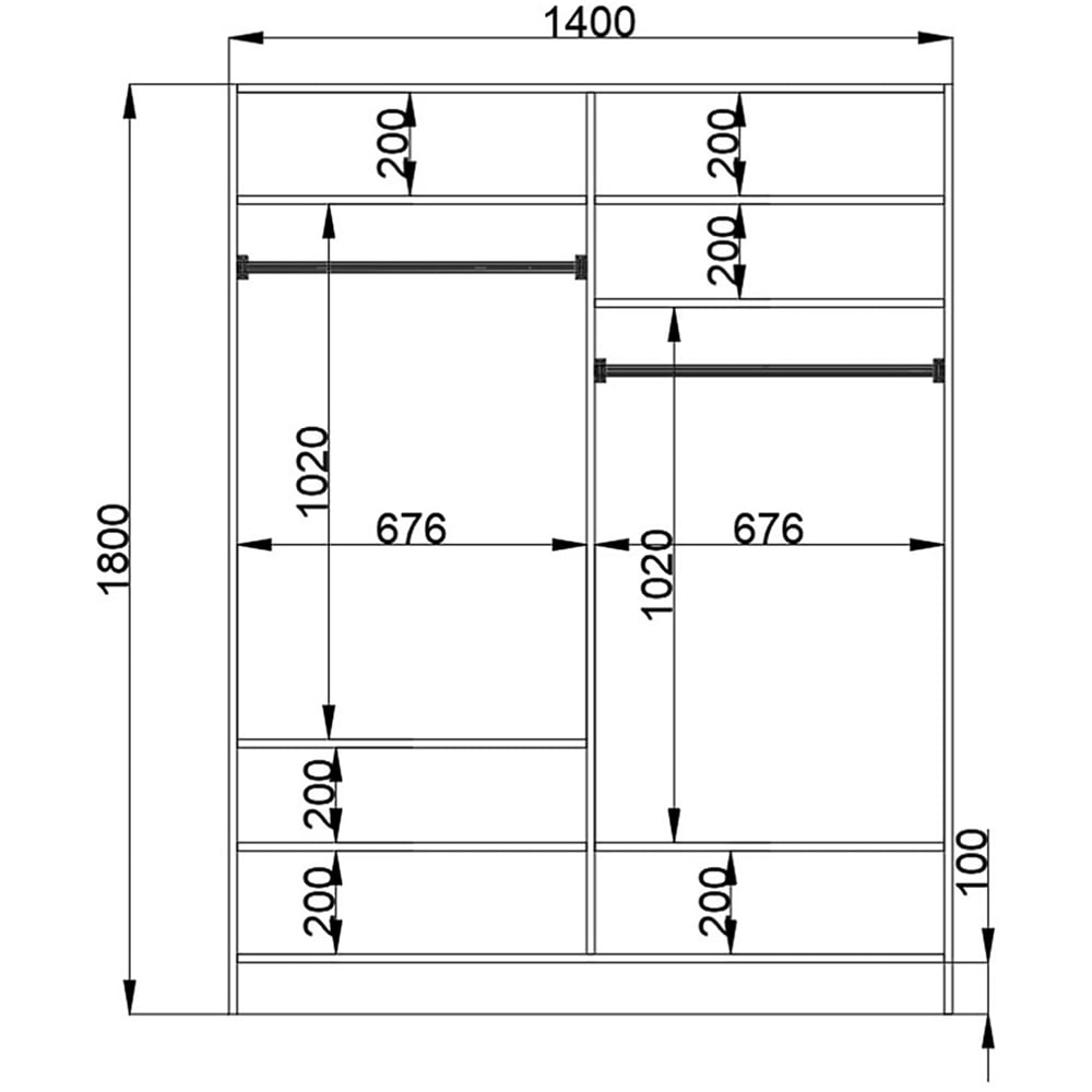 Evu INES 4 Doors White Mirror Wardrobe Image 6