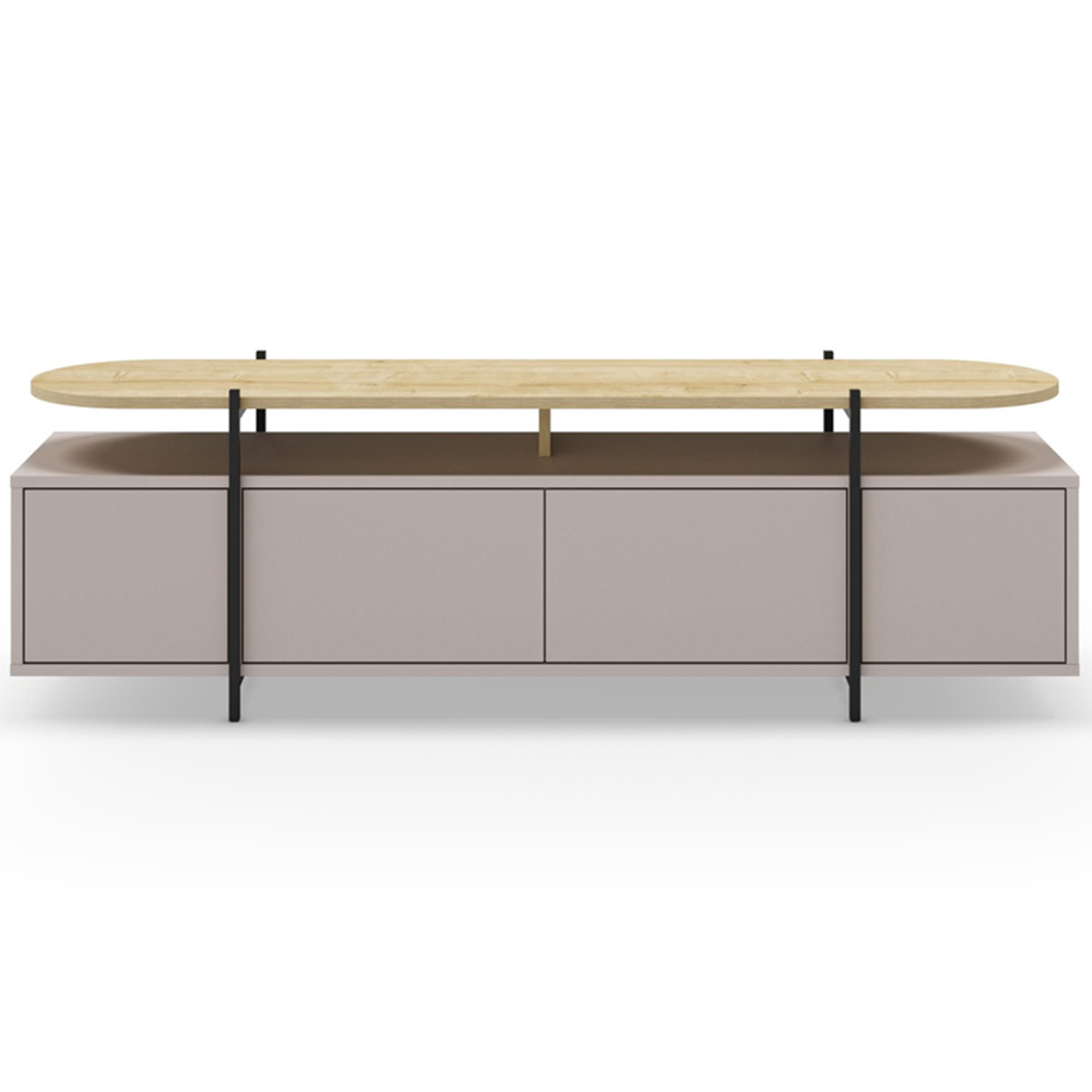 Decortie Hanley 4 Door Light Mocha TV Stand Image 3