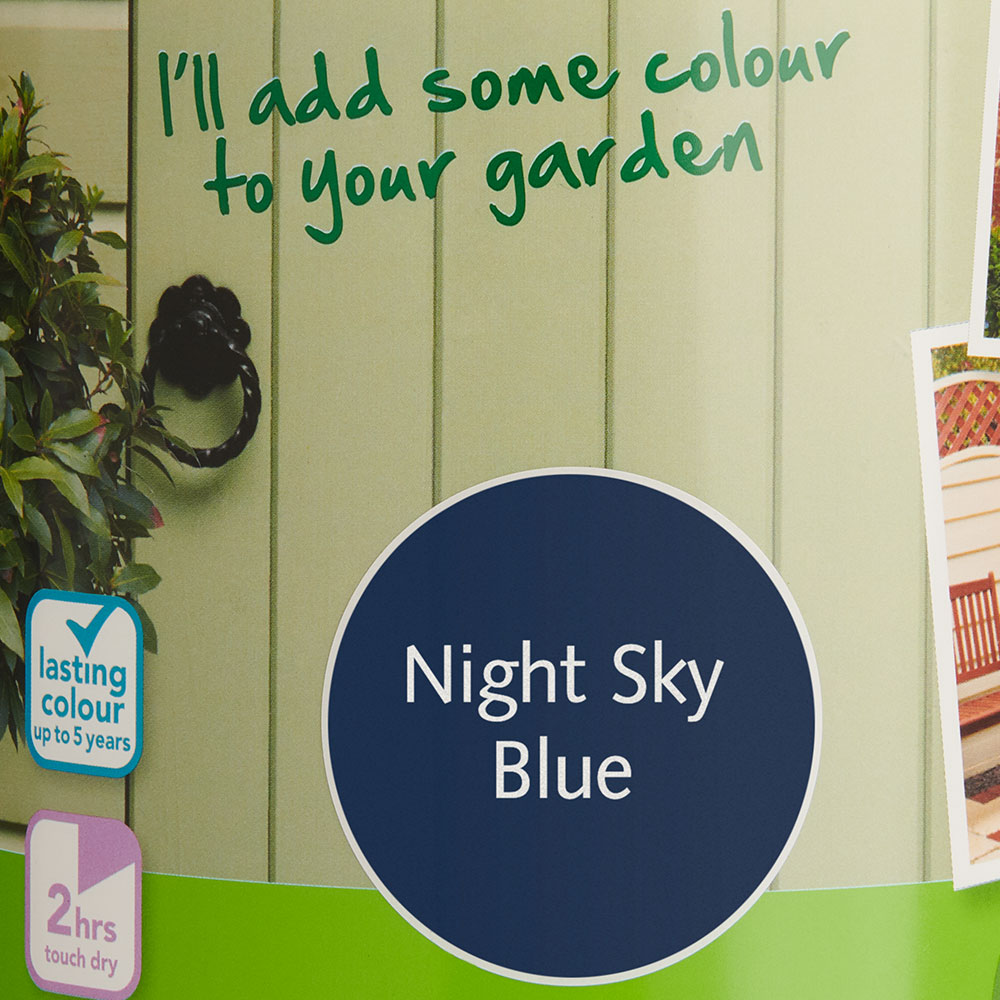 Wilko Garden Colour Night Sky Blue Wood Paint 2.5L Image 3