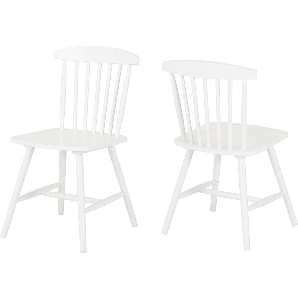 Seconique Emery Set of 2 White Dining Chair Image 2