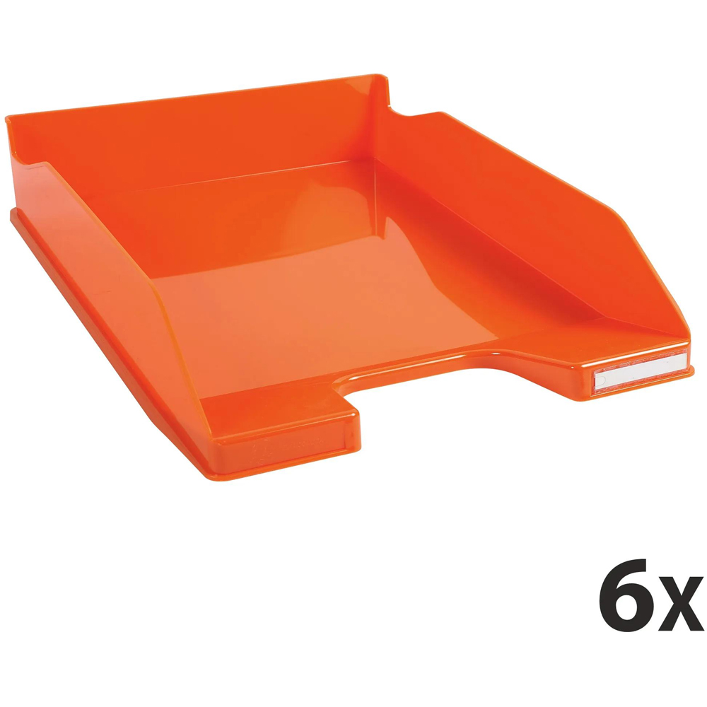 Exacompta Orange Gloss Letter Tray 6 Pack Image 6