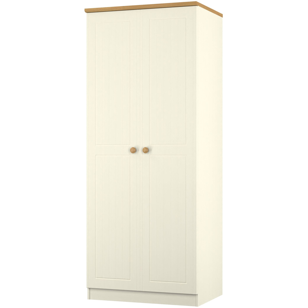 Crowndale Warwick 2 Door Cream Ash and Oak Double Wardrobe Image 4