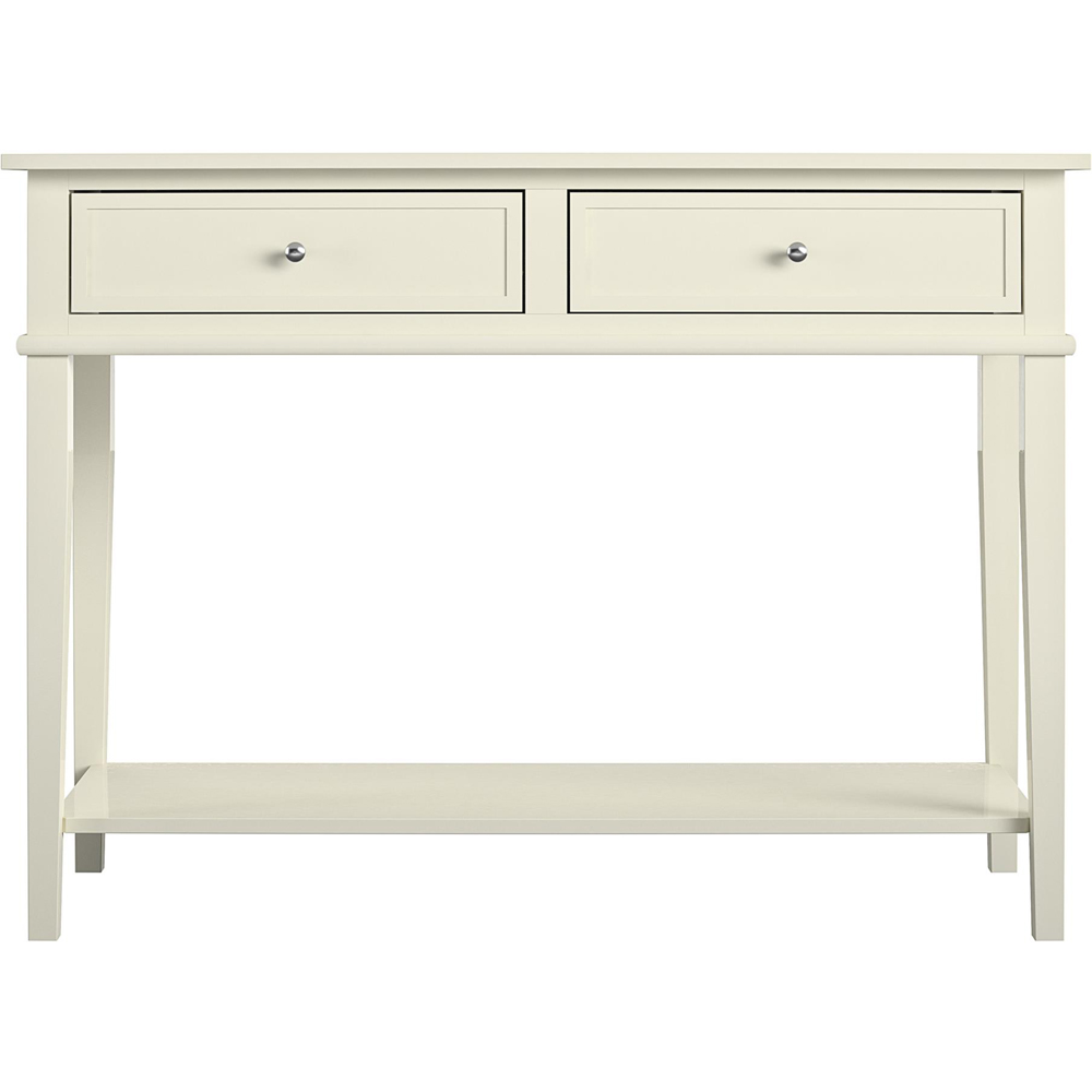 Dorel Franklin 2 Drawer Single Shelf White Console Table Image 3
