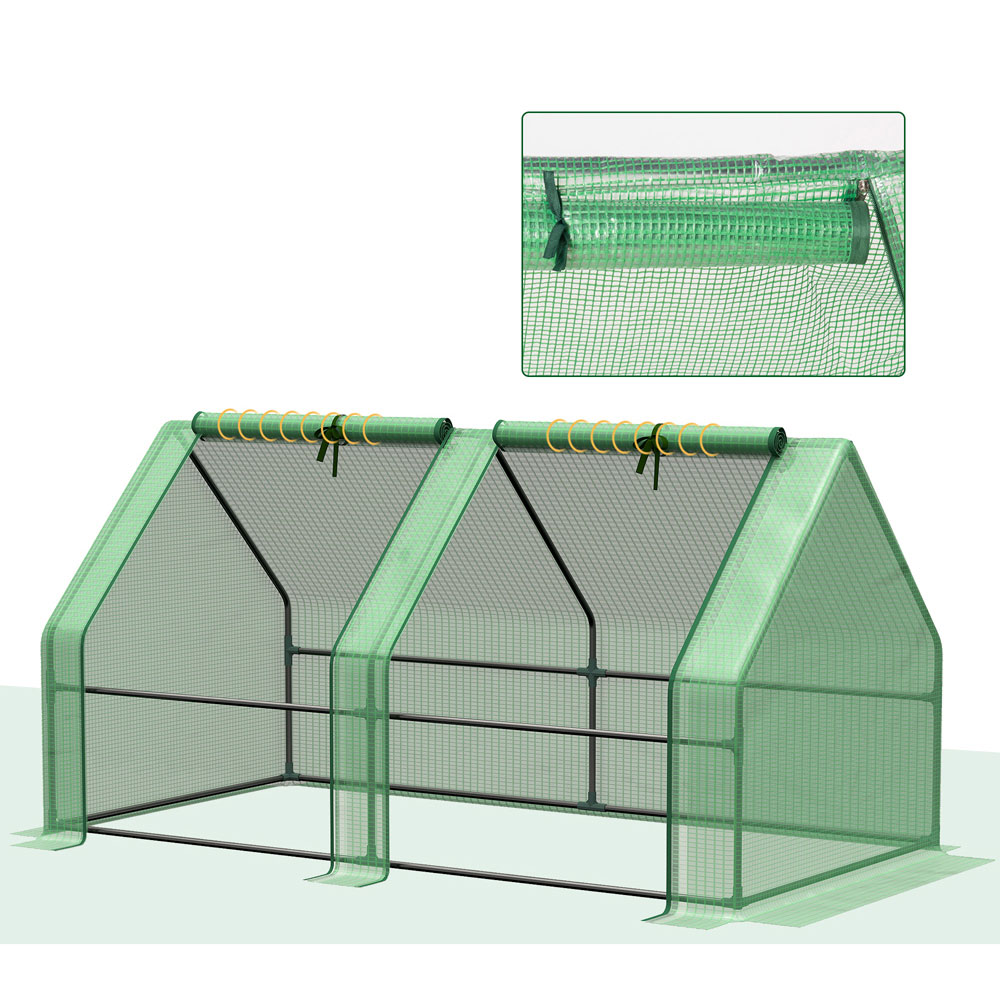 Outsunny Green Steel 3 x 6ft Mini Greenhouse Image 5