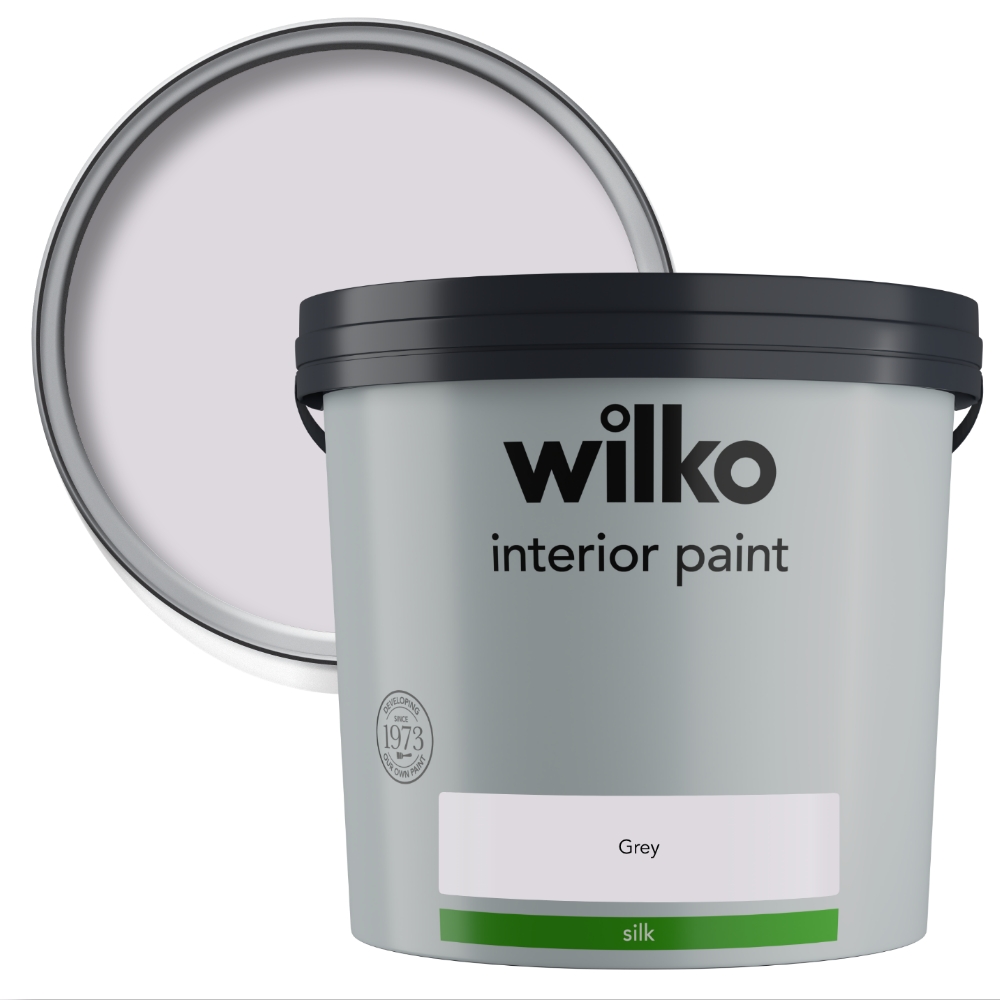 Wilko Interior Grey Silk Emulsion Paint 5L Image 1