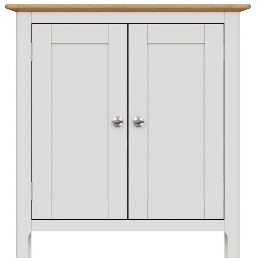 FWStyle Taberno 2 Door White Linen and Oak Compact Sideboard Image 3