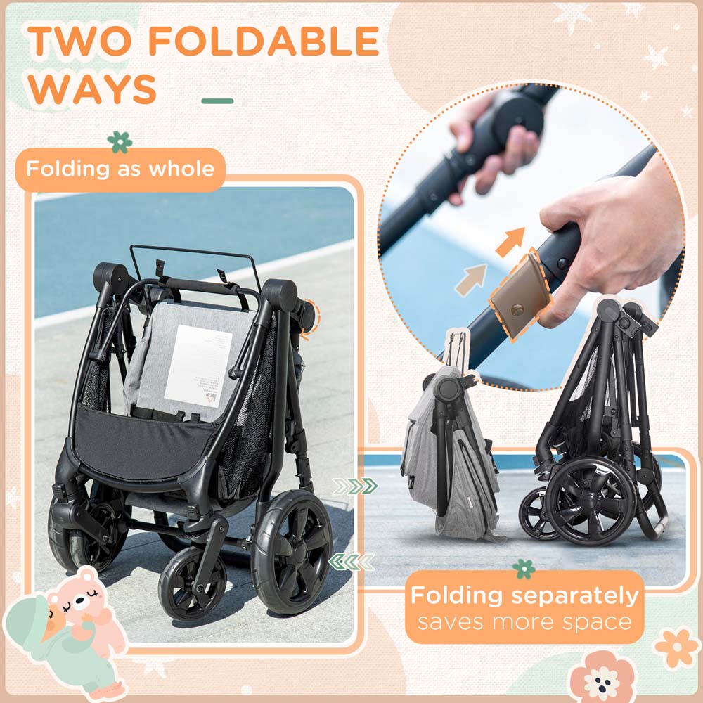 Portland Grey Baby Pushchair Stroller Image 6