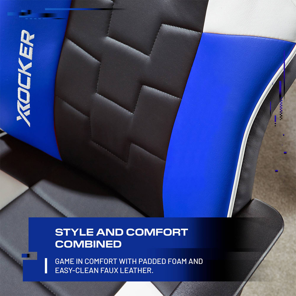 X Rocker Saturn Black and Blue Mid-Back Wheeled Esport Gaming Chair Image 5