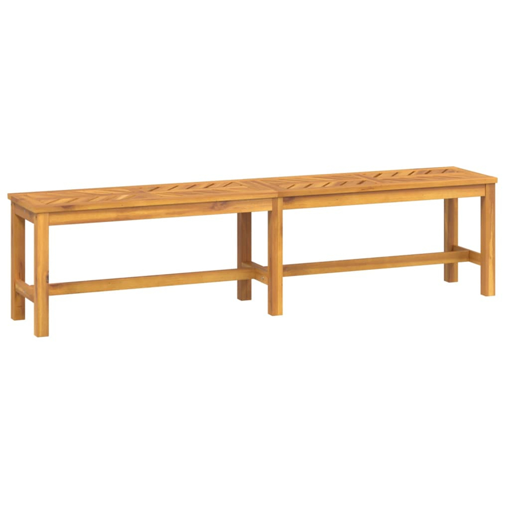 vidaXL 4 Seater Solid Wood Acacia Fishbone Slatted Garden Bench Image 2